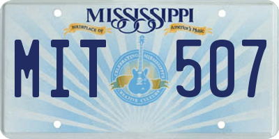 MS license plate MIT507