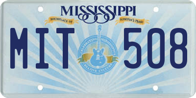 MS license plate MIT508