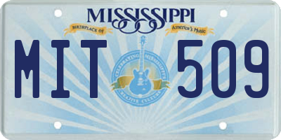 MS license plate MIT509