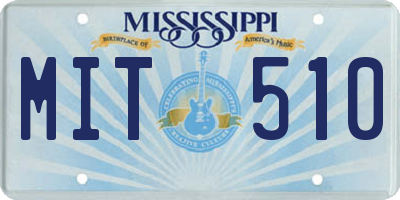 MS license plate MIT510