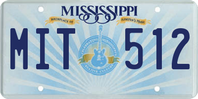 MS license plate MIT512