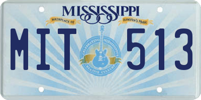 MS license plate MIT513