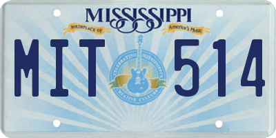 MS license plate MIT514