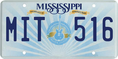 MS license plate MIT516
