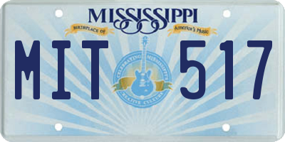 MS license plate MIT517