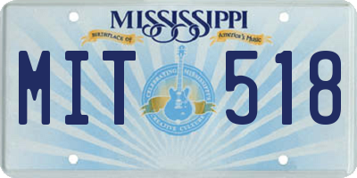 MS license plate MIT518