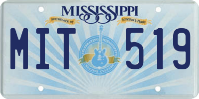 MS license plate MIT519