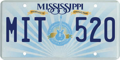 MS license plate MIT520