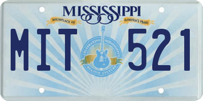 MS license plate MIT521