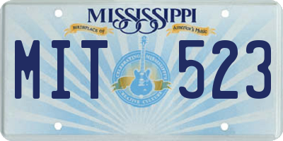 MS license plate MIT523