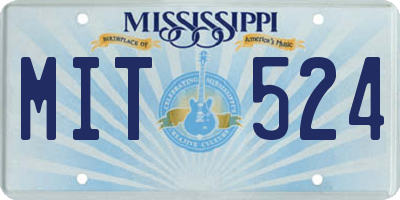 MS license plate MIT524