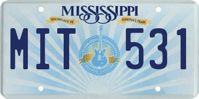 MS license plate MIT531