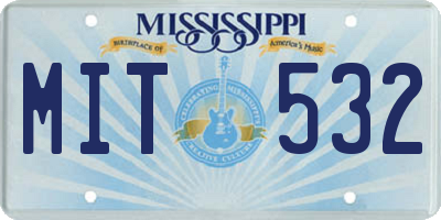 MS license plate MIT532