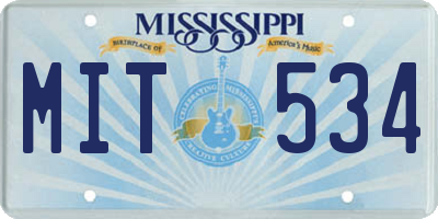 MS license plate MIT534