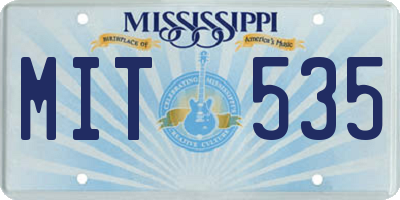 MS license plate MIT535
