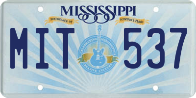 MS license plate MIT537