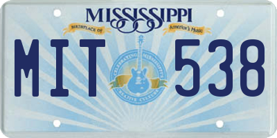 MS license plate MIT538
