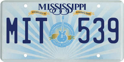 MS license plate MIT539