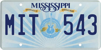MS license plate MIT543