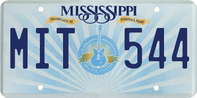 MS license plate MIT544