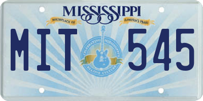 MS license plate MIT545