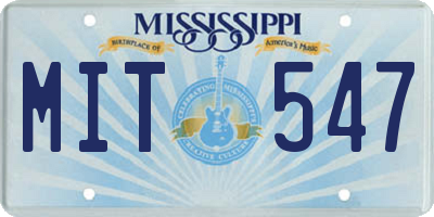 MS license plate MIT547