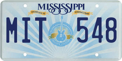 MS license plate MIT548