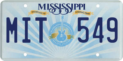 MS license plate MIT549