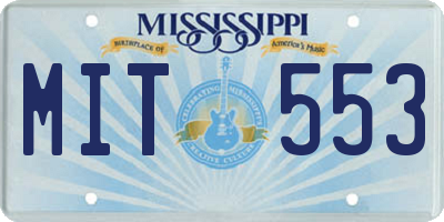 MS license plate MIT553