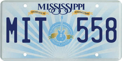 MS license plate MIT558