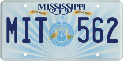 MS license plate MIT562