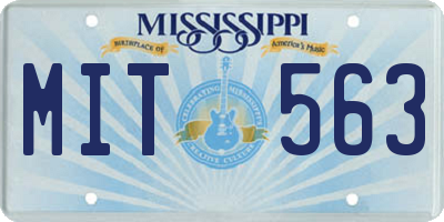 MS license plate MIT563