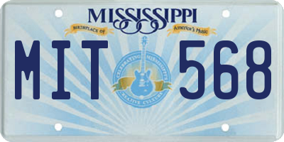 MS license plate MIT568