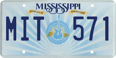 MS license plate MIT571