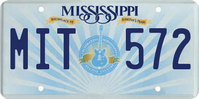 MS license plate MIT572