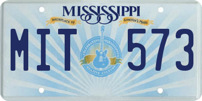 MS license plate MIT573