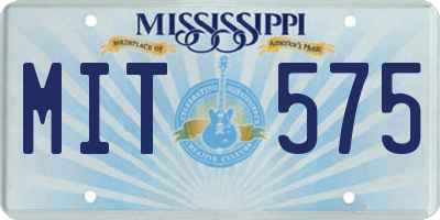 MS license plate MIT575