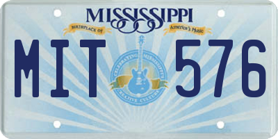 MS license plate MIT576