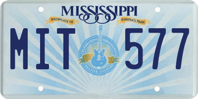 MS license plate MIT577