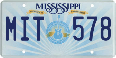 MS license plate MIT578