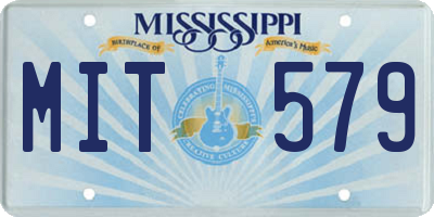 MS license plate MIT579