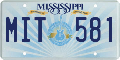 MS license plate MIT581