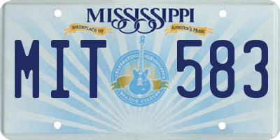 MS license plate MIT583