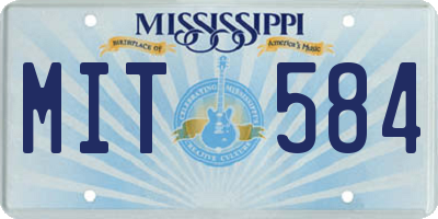 MS license plate MIT584