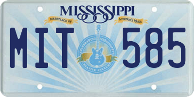 MS license plate MIT585
