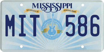 MS license plate MIT586