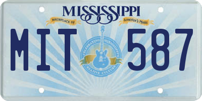 MS license plate MIT587