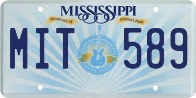MS license plate MIT589