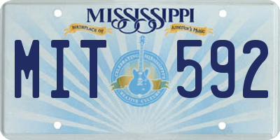 MS license plate MIT592