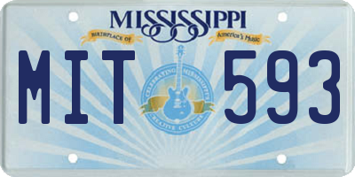 MS license plate MIT593